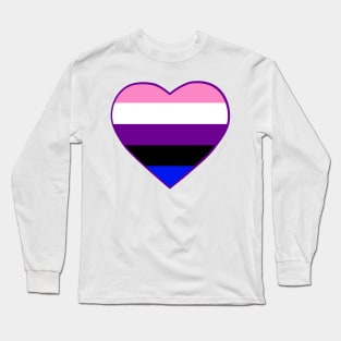 Pride Flag Heart Genderfluid Long Sleeve T-Shirt